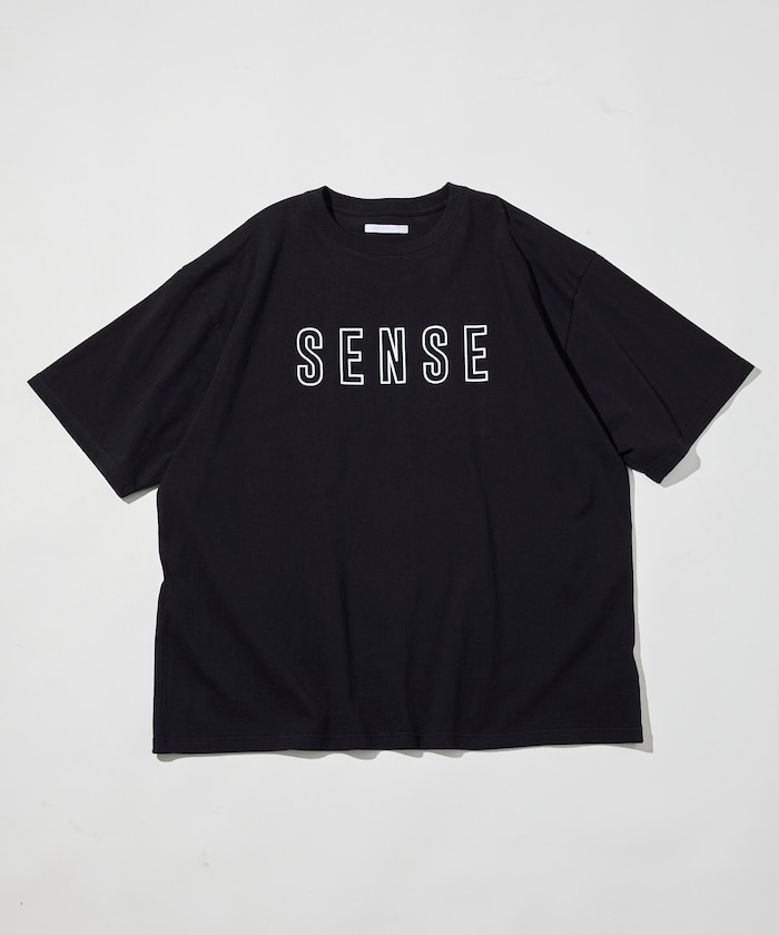 MA SENSE プリント ショートスリーブ ロゴ Tシャツ