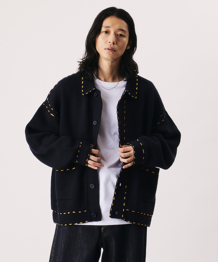ハンドステッチ ニット ブルゾン 【限定展開】