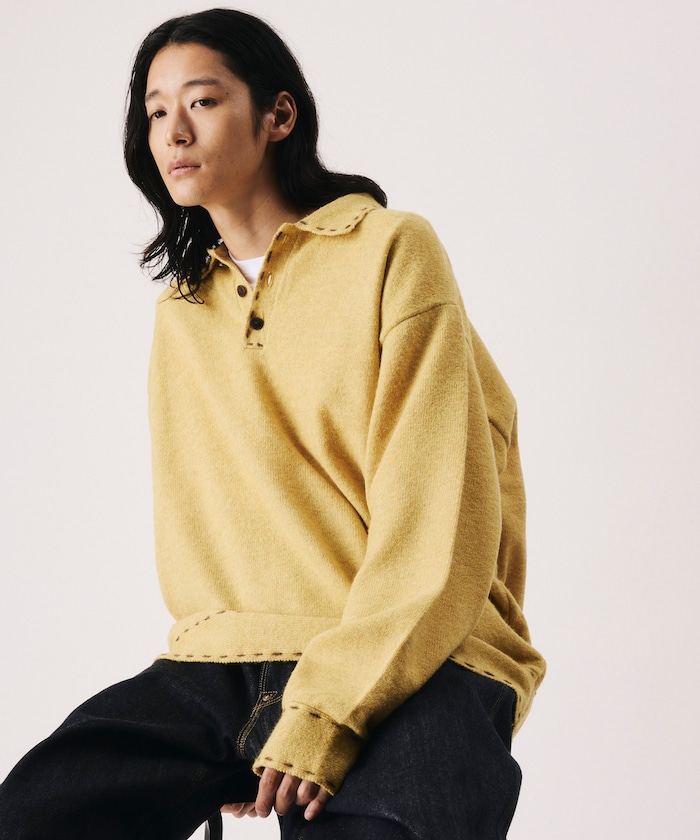 配色ステッチ ニットポロ 【限定展開】
