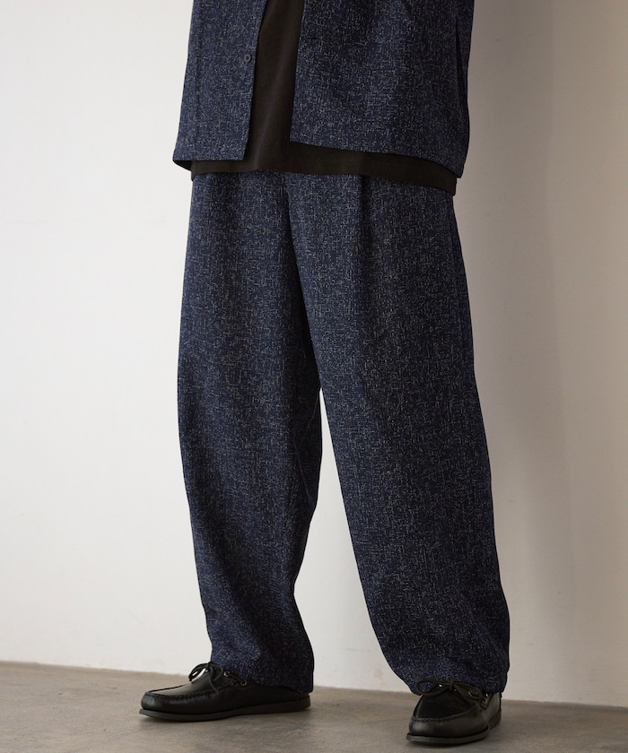 スピンドル サマー ツイード イージー ワイドパンツ