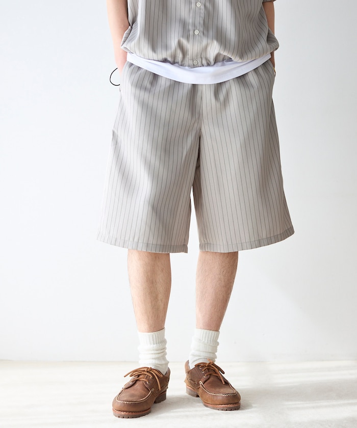 ストライプ イージー ワイドショーツ / セットアップ対応