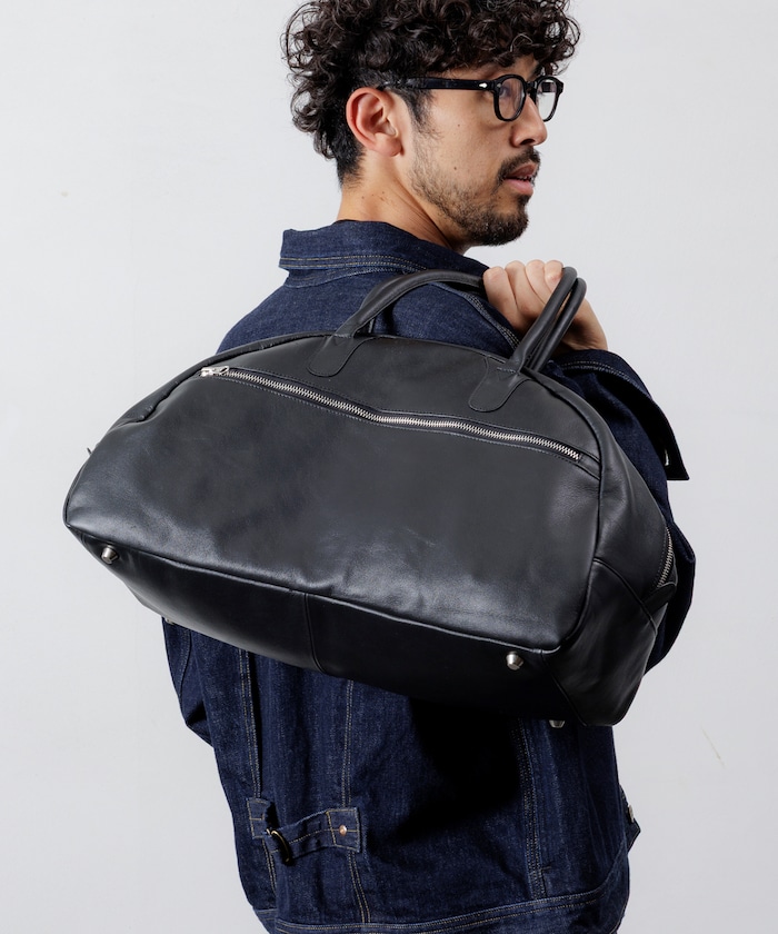 Big Leather Boston bag / レザーボストンバッグ / 牛革 / 撥水レザー / A4収納可能