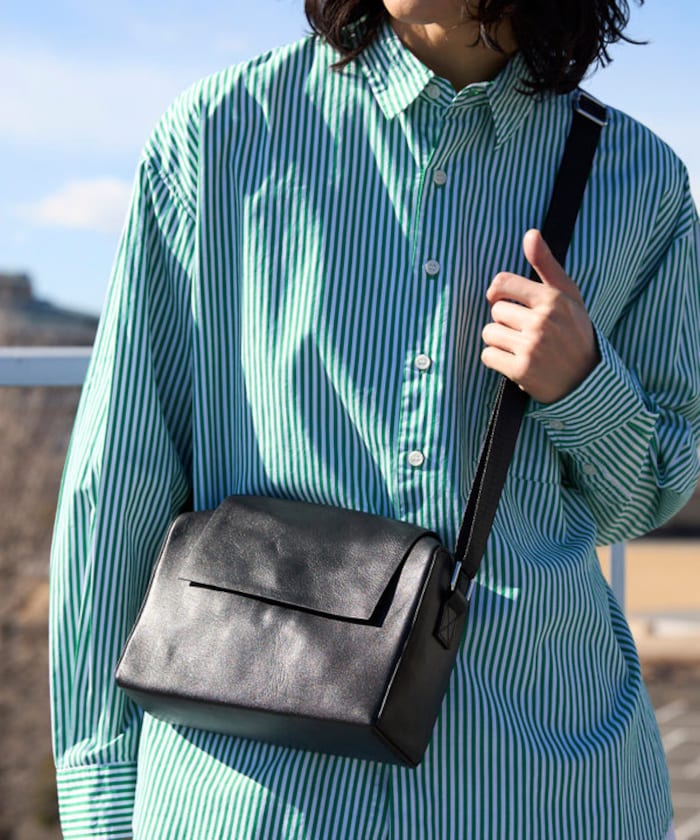 Leather Editor's Flap Shoulder Bag / レザー エディターズ フラップショルダー / 牛革