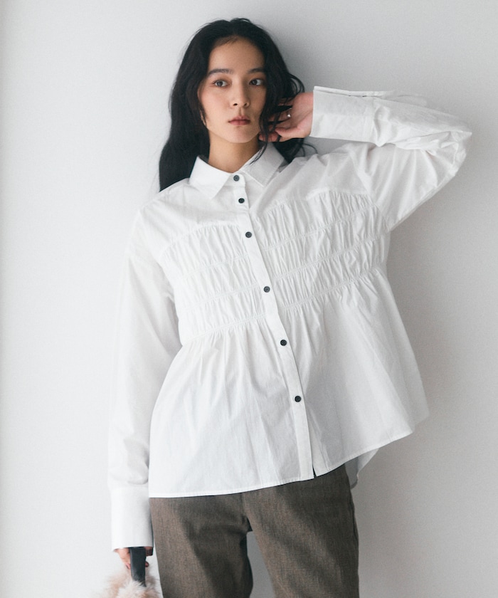 シャーリングステッチシャツ 【限定展開】