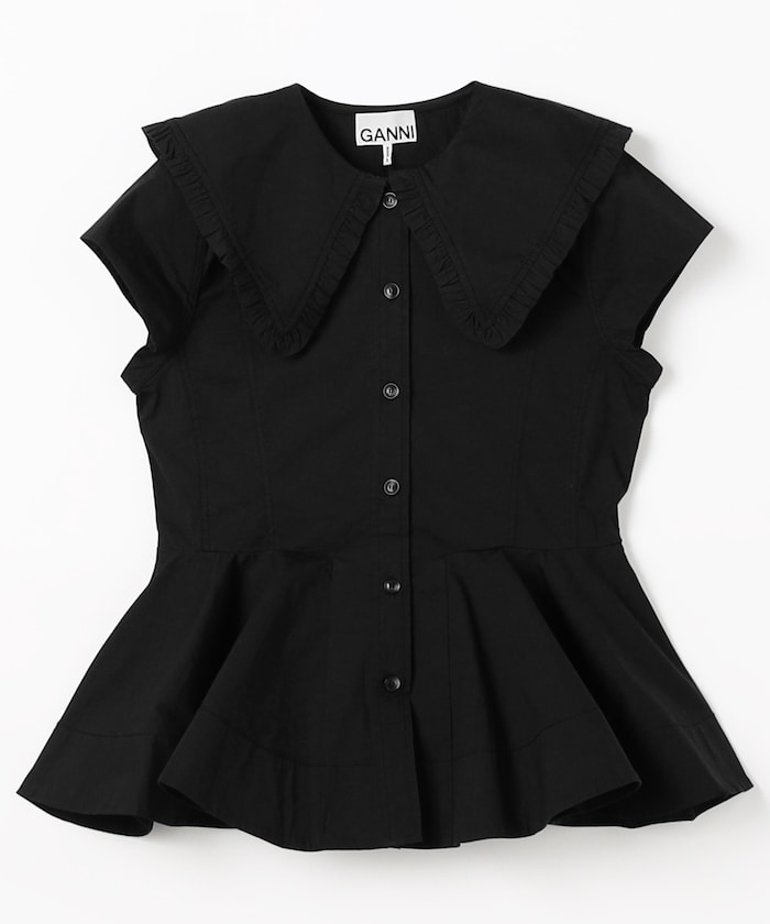 Stretch Cotton Peter Pan Collar Shirt / A1040093