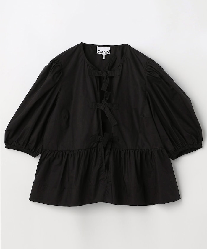 Cotton Poplin Peplum Blouse / F7364