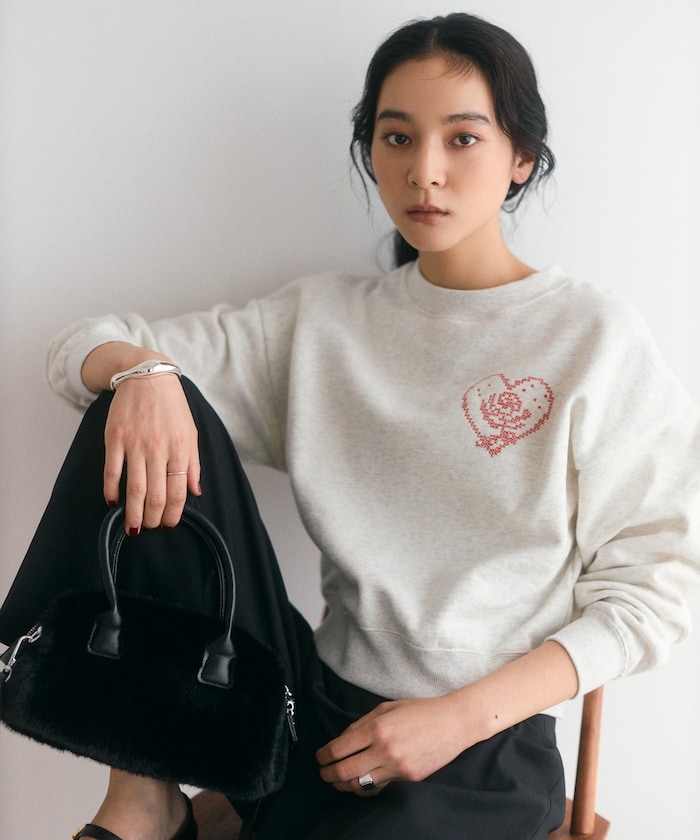 オーガニックコットン クロスステッチ スウェット 【限定展開】