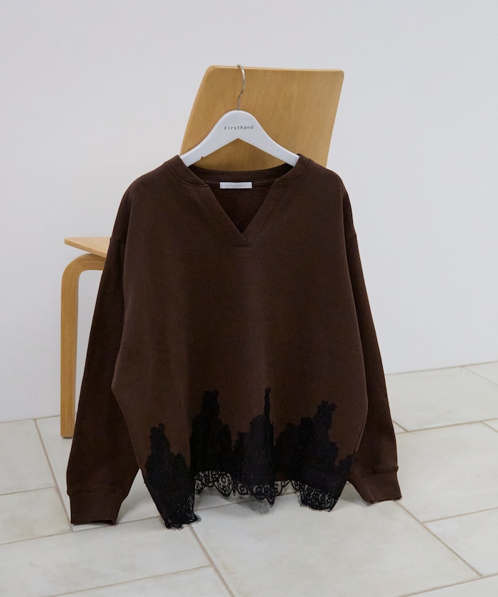 オーガニックコットン レースドッキングスウェット 【限定展開】