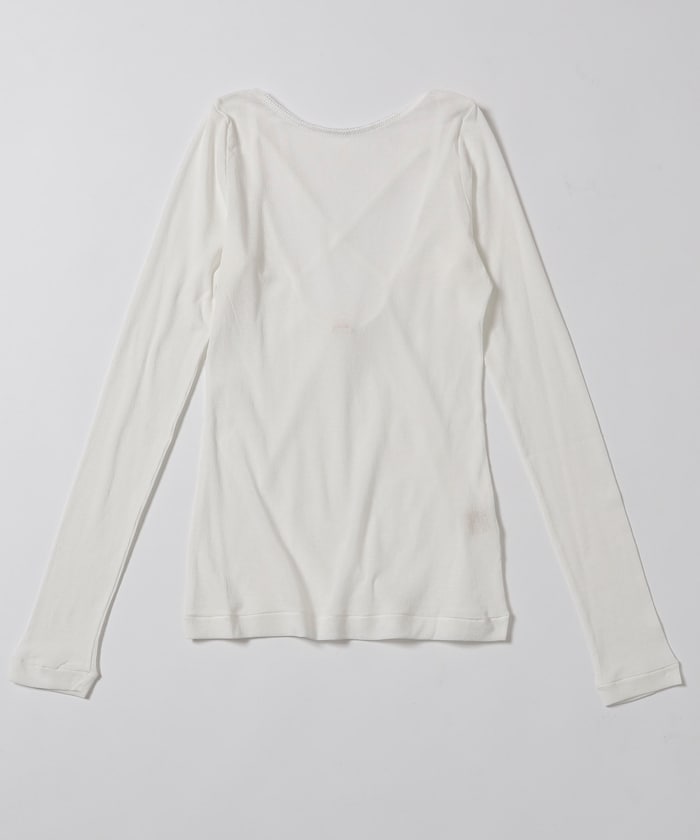 Cotton rib long sleeve top / N26SS-C07
