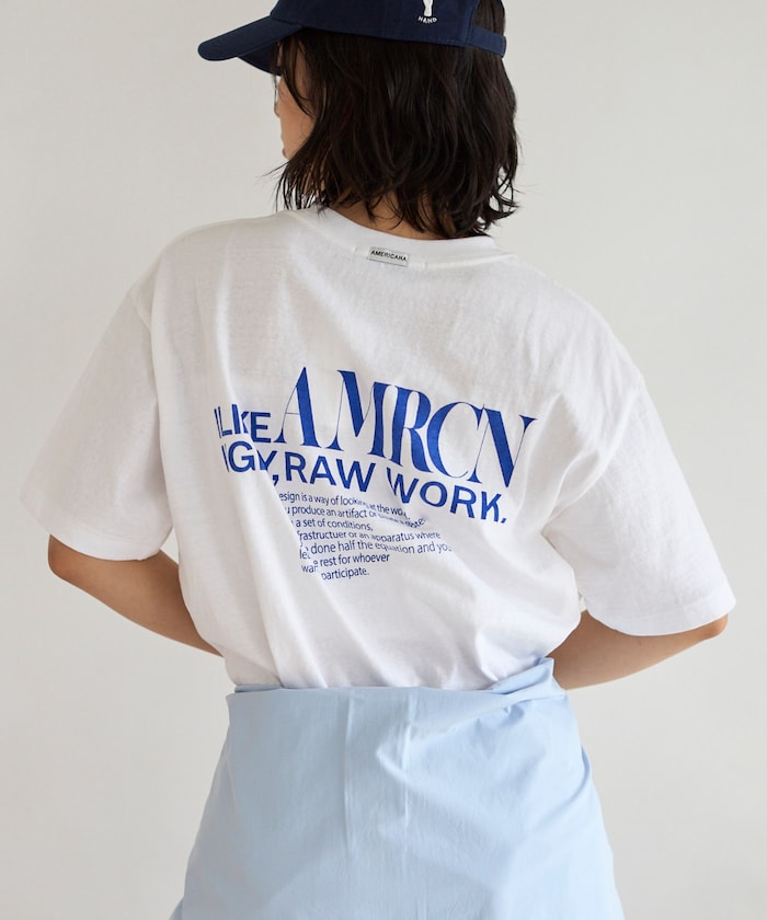 【3月11日12:00発売】別注 丸胴 ラフィー天竺 ロゴプリントTEE