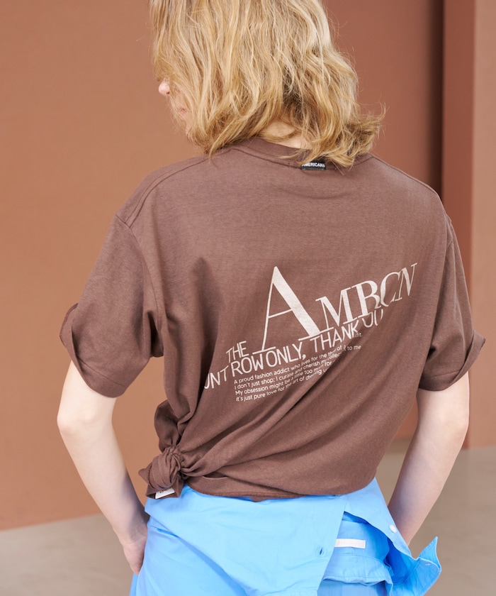 Americana× Firsthand 別注 丸胴ラフィー天竺 ロゴプリントTEE /リラックスフィット ダイアゴナル バックプリントTシャツ 【限定展開】