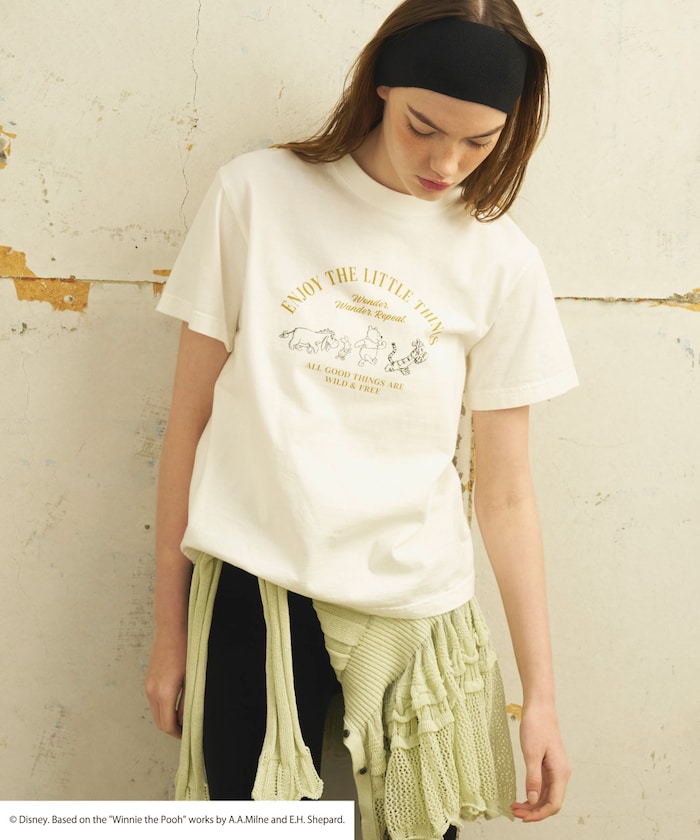 【Winnie-the-Poohくまのプーさん】フロントロゴ プリントTシャツ