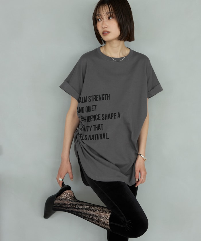 オーガニックコットン シャーリングロゴ Tシャツ