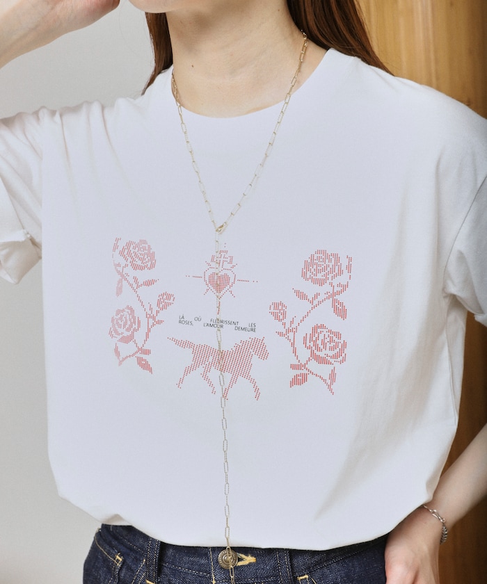 オーガニックコットン ドットグラフィック Tシャツ