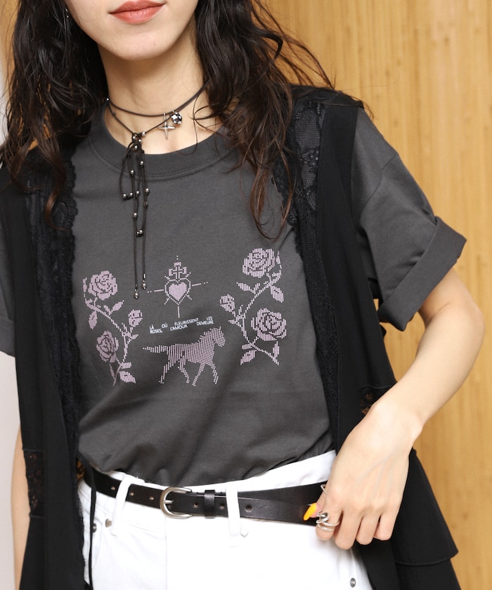 オーガニックコットン ドットグラフィック Tシャツ