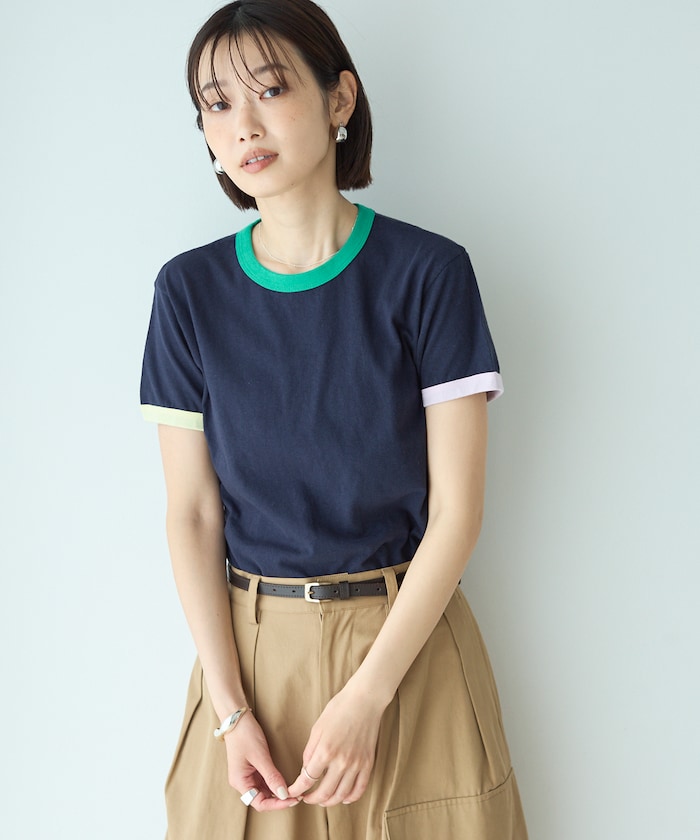 別注 EMMA / 配色 リンガーTシャツ