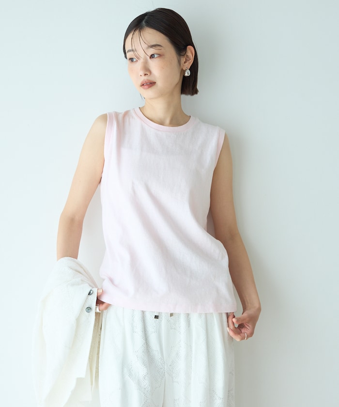 別注 ELENI / ノースリーブ クルーネック Tシャツ