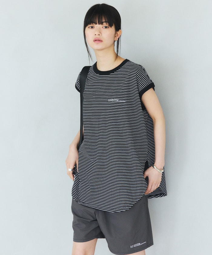 ピンボーダー フレンチスリーブ Tシャツ / PIN BORDER FRENCH SLEEVE TEE