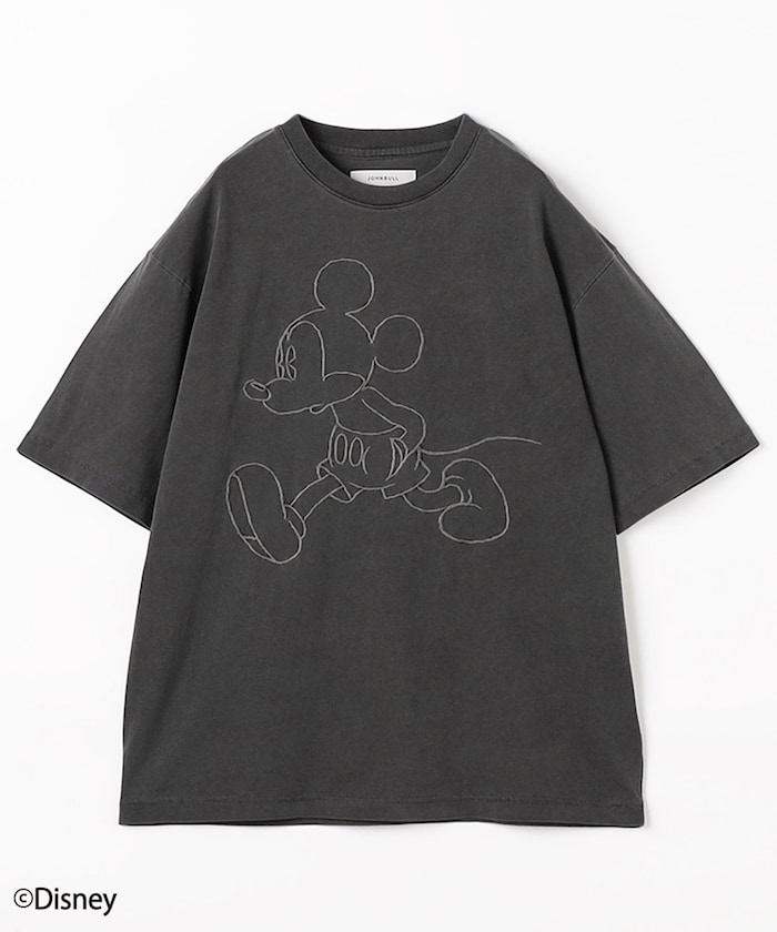 MICKEY MOUSE Embroidery フロント 刺繍 半袖 Tシャツ / JT261C42