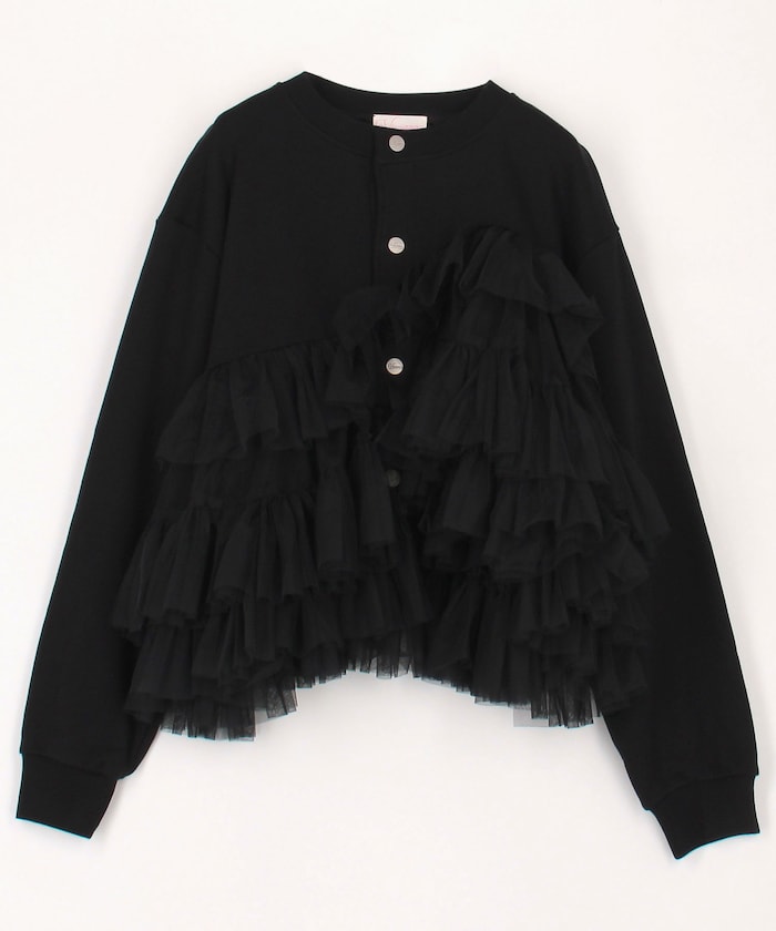 Tulle Jersey Cardigan / VW-AW25-T14 / チュール スウェットカーディガン