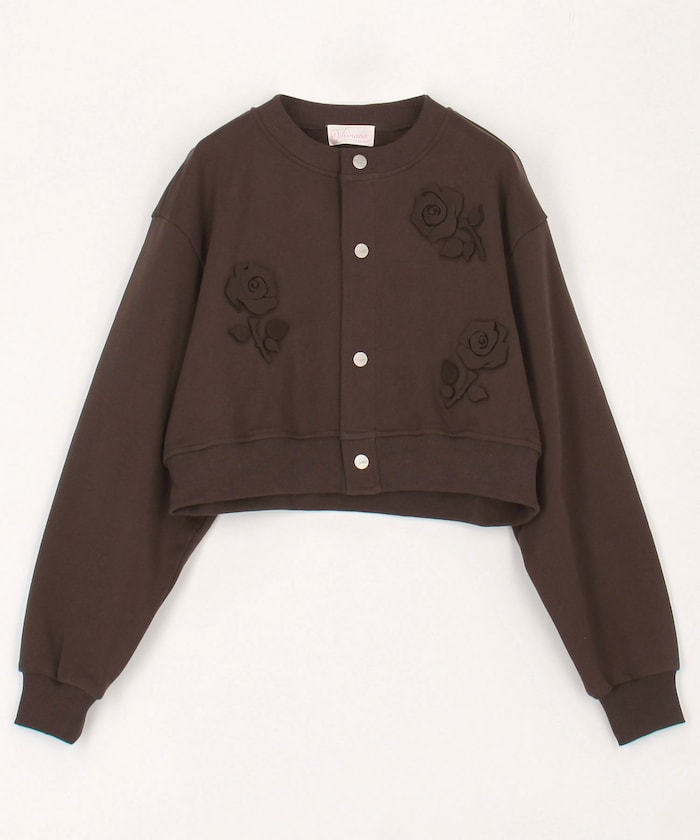 Flowr Applique Jersey Cardigan / VW-AW25-T16 / フラワーアップリケ ジャージーカーディガン