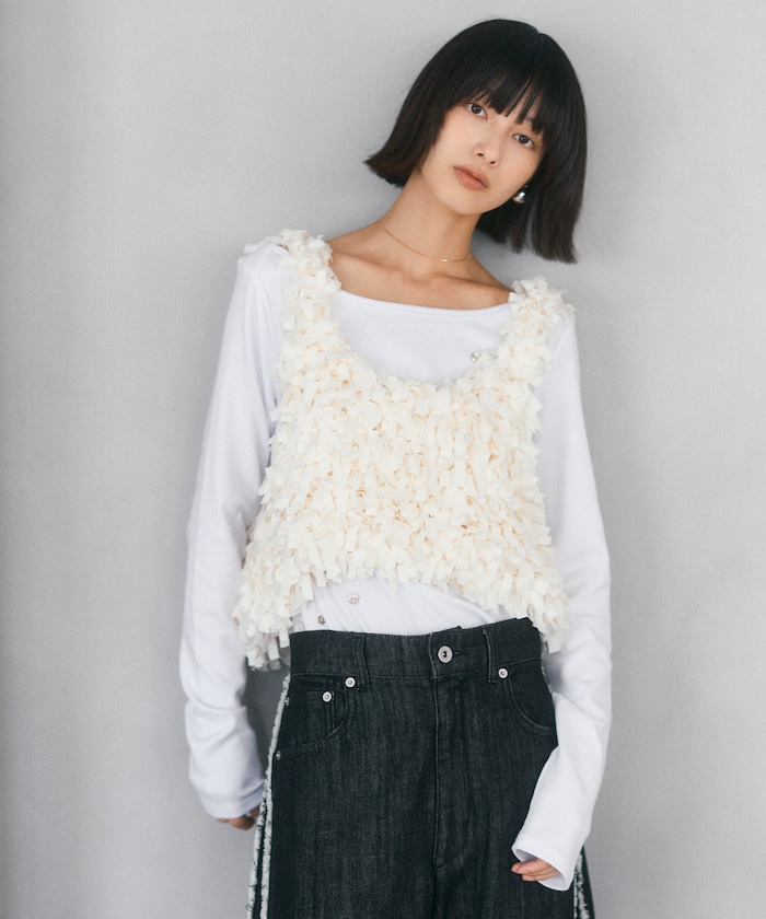 テープヤーン ハンドニットビスチェ【限定展開】