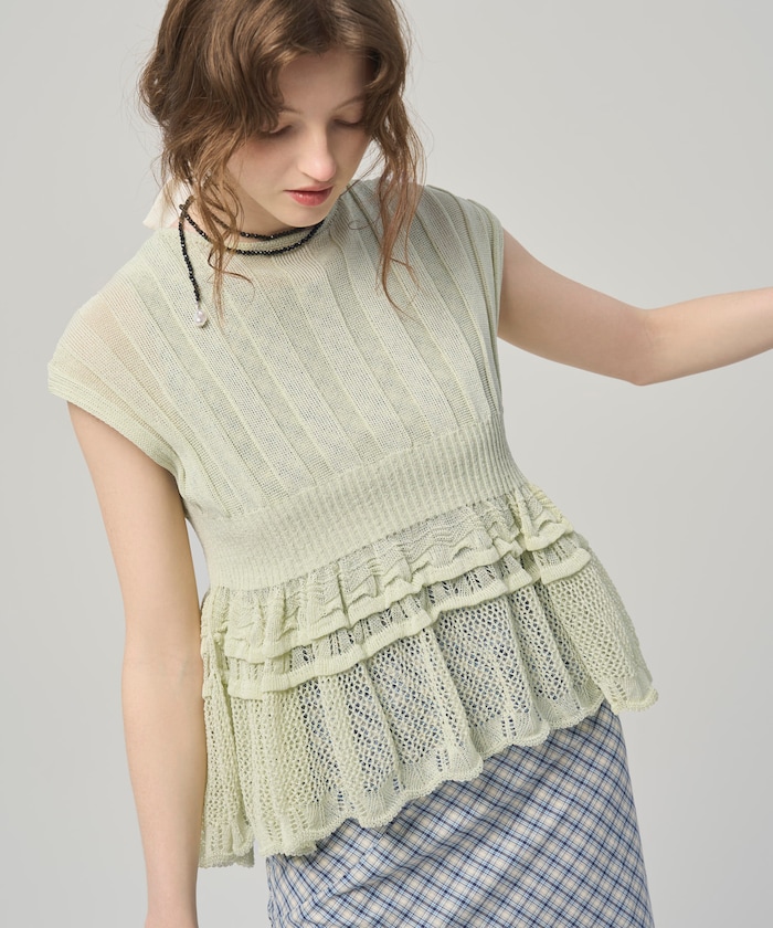 【3月11日12:00発売】ジャパンメイド ホールガーメント ペプラム トップス