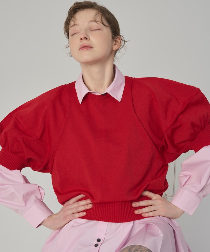 【3月11日12:00発売】ジャパンメイド ホールガーメント パフスリーブ トップス