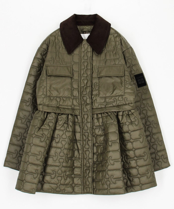 Shiny Quilt Midi Jacket wFlare / W0964 / W0965