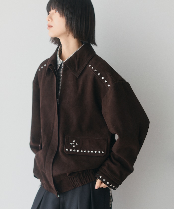 ゴートレザー スタッズ ブルゾン【限定展開】