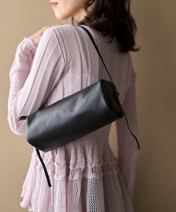 【1月14日12:00発売】レザー ロール ボストンバッグ / 牛革 / 撥水レザー