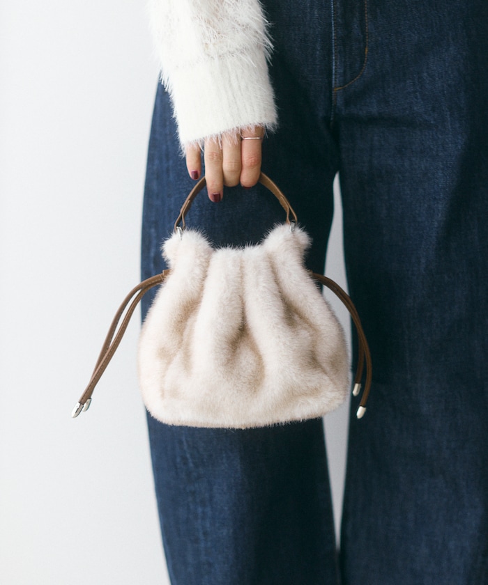 フラッフィー巾着ミニバッグ 【限定展開】