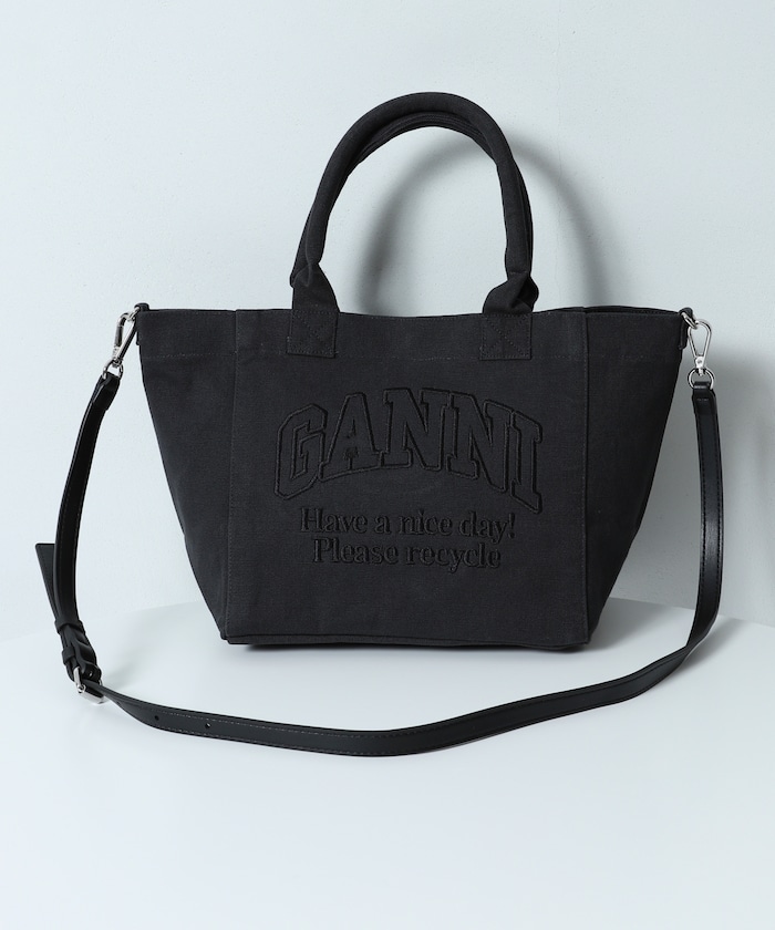 GANNI/SMALL EASY SHOPPER / A5972 / ロゴスモールトートバッグ / 2WAY 