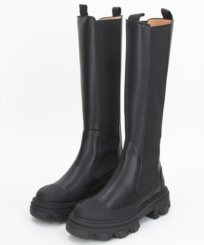 High Chelsea Boot Black Stitch / チャンキーソール ロングブーツ/36-38サイズ【限定展開】