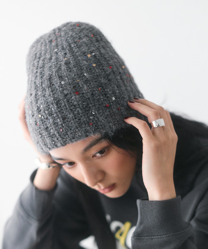 マルチカラースパンコールニットビーニー【限定展開】