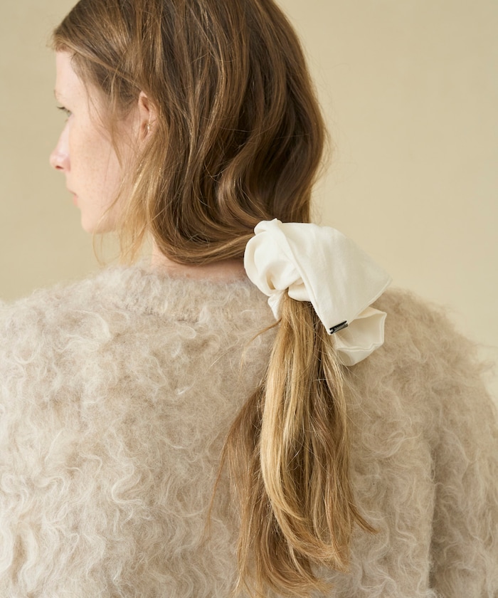 Silk Square Medium Scrunchie / hp0324 / シルクシュシュ