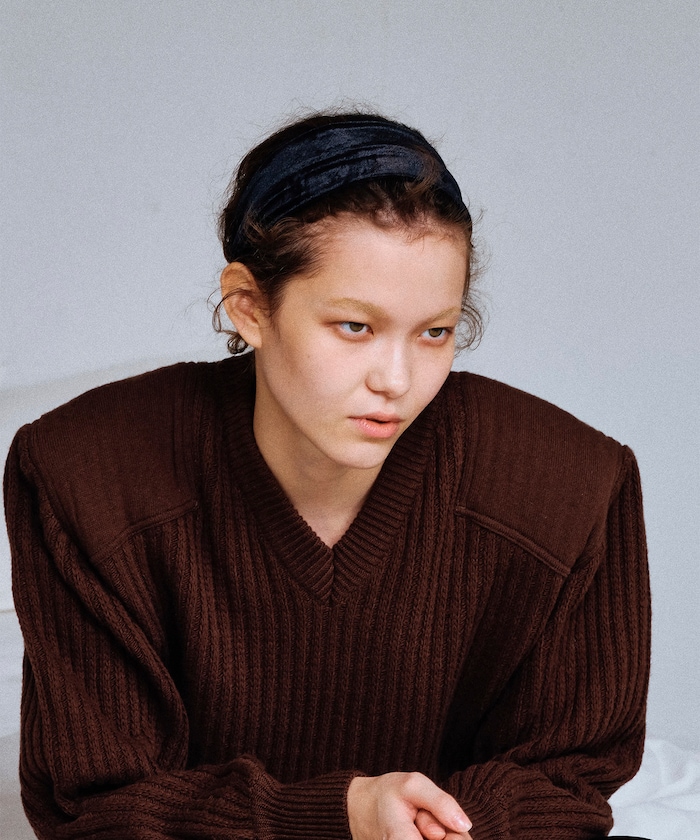 Velour Logo Hair Band / hp11825 / ベロアヘアバンド