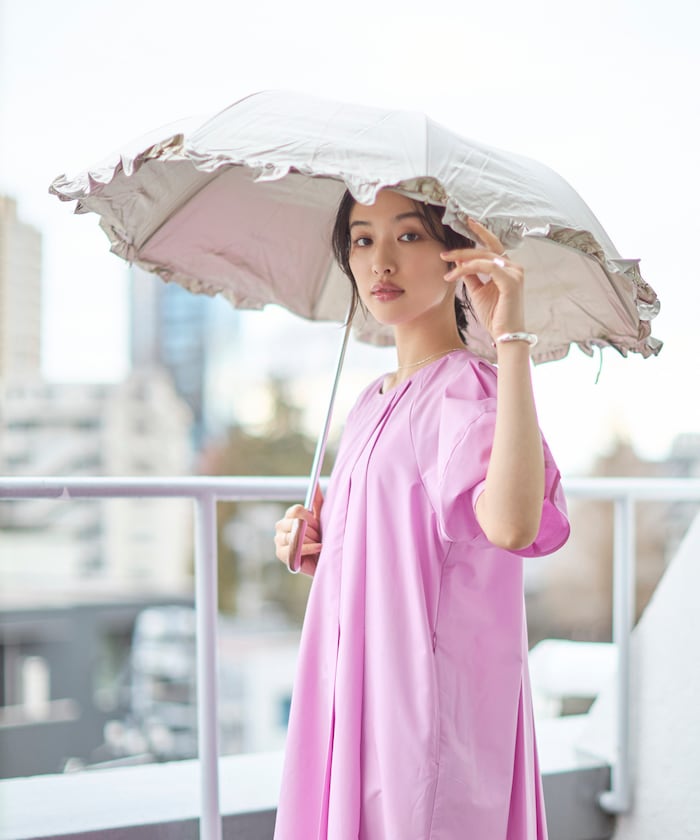 フリル パラソル / 折り畳み傘 / 日傘 / 晴雨兼用/ UV加工/ 遮光 / 遮熱