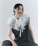 VIVIANO/別注Tulle Collar / ギャザーチュールカラー / つけ襟 