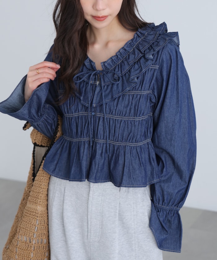 【3月16日 12：00～販売開始 】アソート前後2wayフリルブラウス