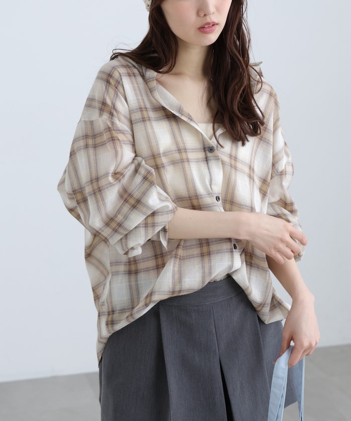 【3月16日 12：00～販売開始 】シアーチェックシャツ