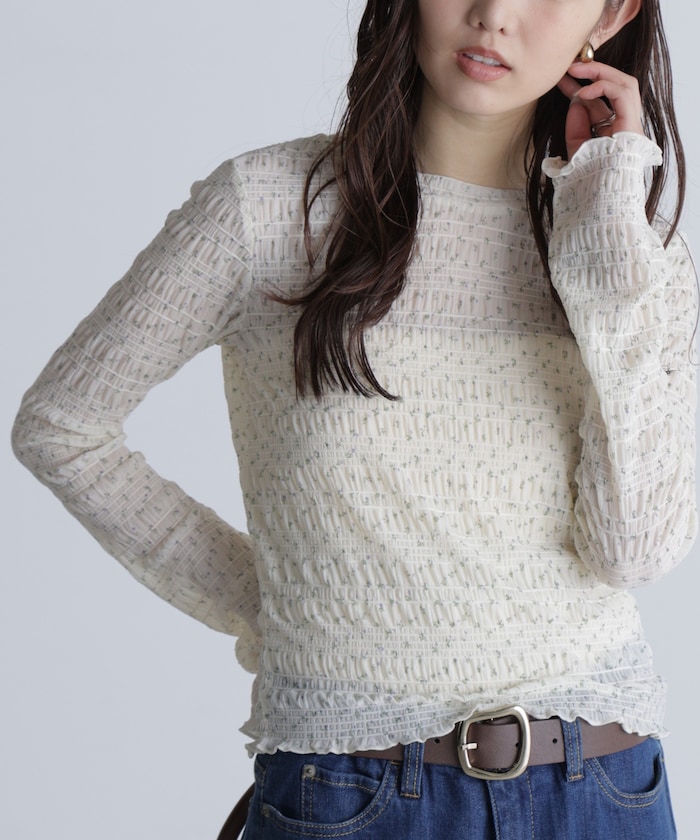 【3月16日 12：00～販売開始 】長袖レースカットソー