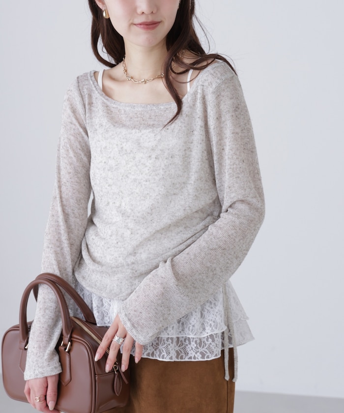 【3月16日 12：00～販売開始 】メランジドロストレースティアードキャミセット