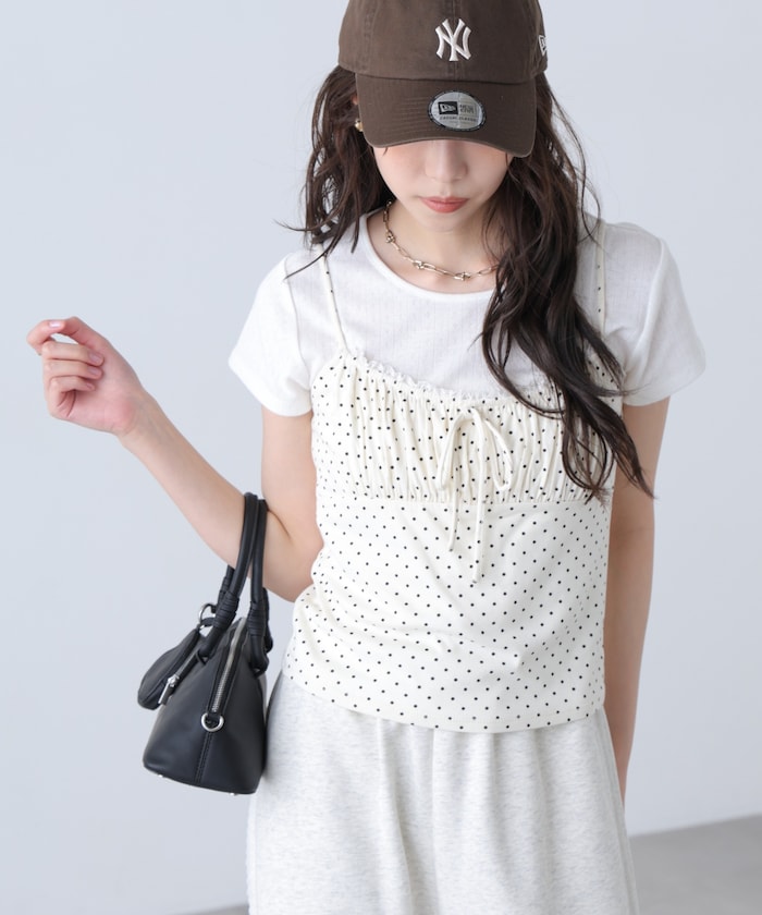針抜きテレコＴシャツ×アソートキャミセット