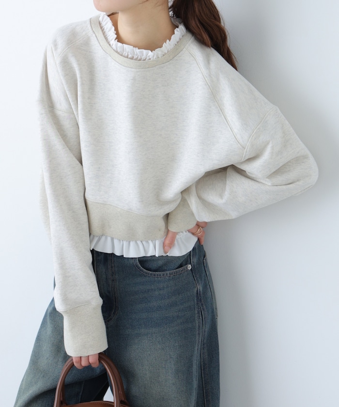 【3月16日 12：00～販売開始 】【MFM】フリルドッキングスウェット