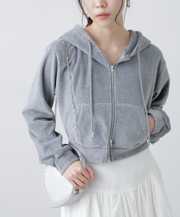 【3月16日 12：00～販売開始 】Ｗジップベロアパーカー