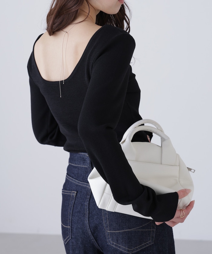 【3月16日 12：00～販売開始 】【MFM】バックオープンニット