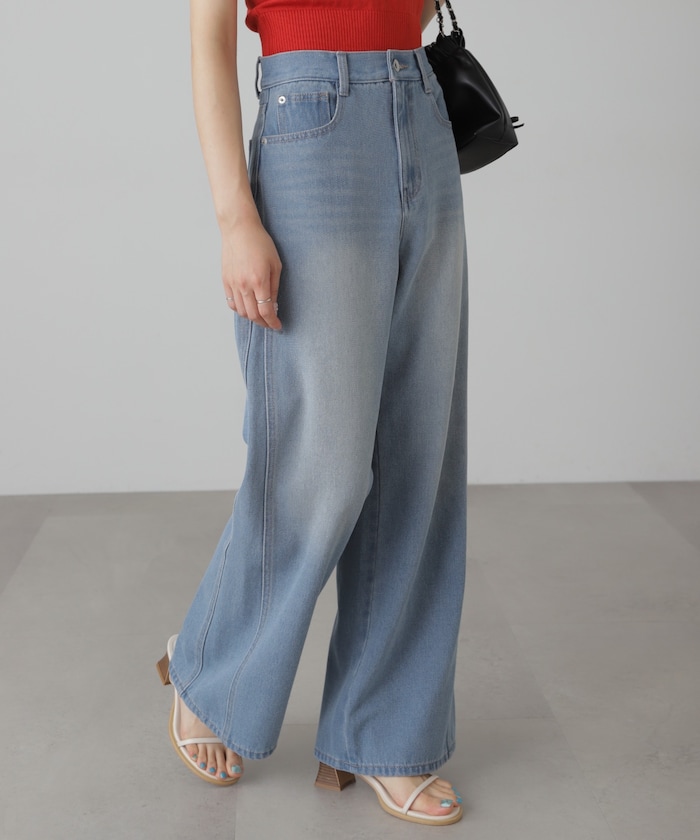 【3月16日 12：00～販売開始 】サイドパネルヴィンテージライクワイドデニム