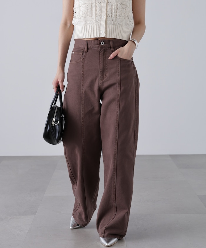 【3月16日 12：00～販売開始 】ワイドストレートカラーパンツ