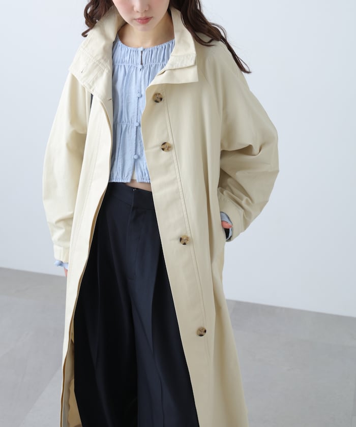 【3月16日 12：00～販売開始 】スタンドカラーロングトレンチコート